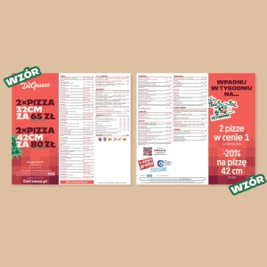 Ulotka z pełnym menu - 10.000 szt.