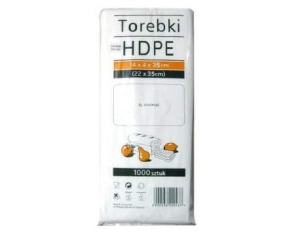 Torebki spożywcze HDPE 18x4x35 a1000